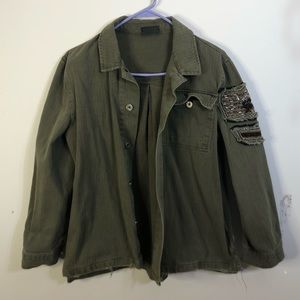 Green jean jacket